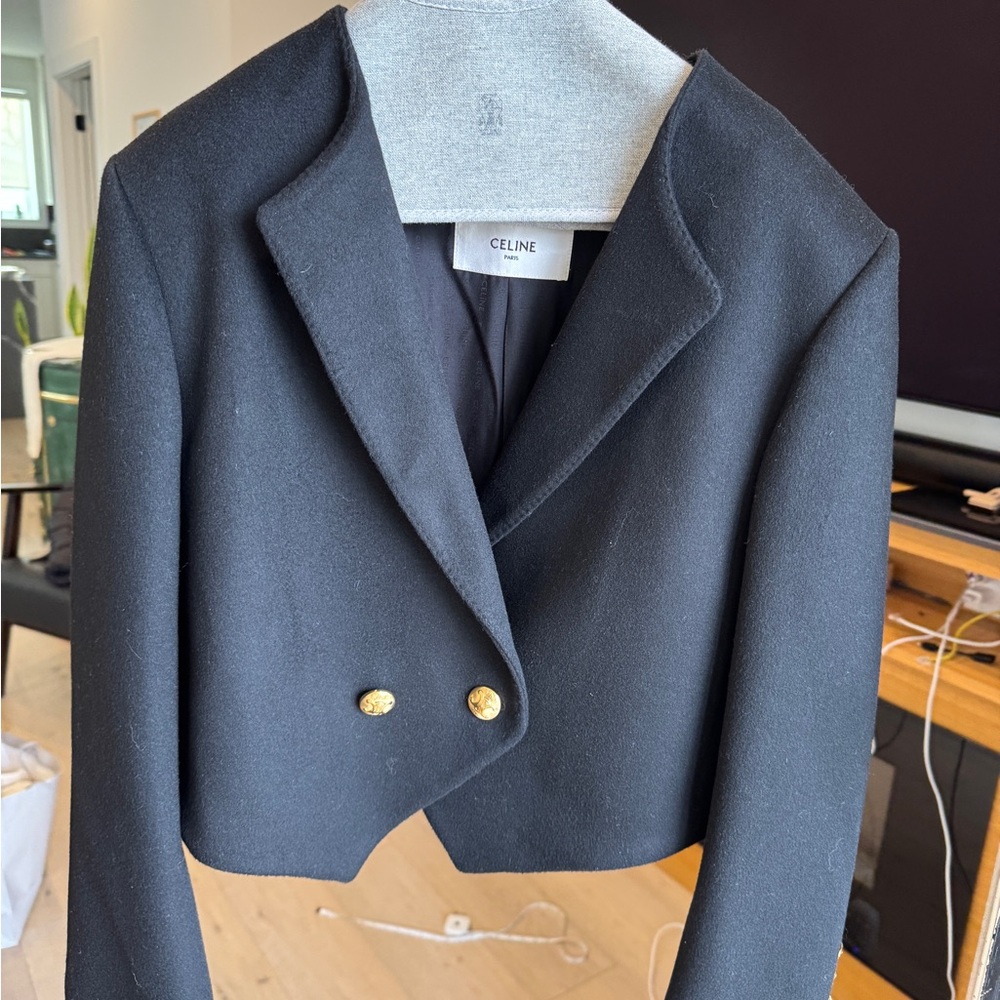 NWT! Celine Wool Blazer with Gold Buttons